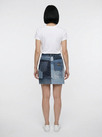 Skirt by Dolce & Gabbana for women in cotton multicolor features a contoured silhouette from the Women's Cotton Mini Skirt collection, characterized by its contoured mini for a contoured finish.