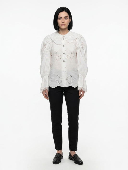 Dolce & Gabbana White Cotton Blouse