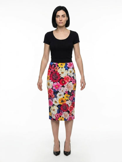 Skirt by Dolce & Gabbana for women in polyamide & polyester multicolor features an relaxed-yet-refined silhouette that elegantly showcases the Women's Polyamide & Polyester Midi Skirt design and sophisticated midi.