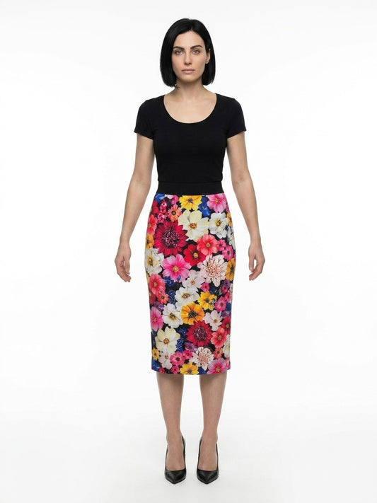 Dolce & Gabbana Multicolor Elastane Midi Skirt