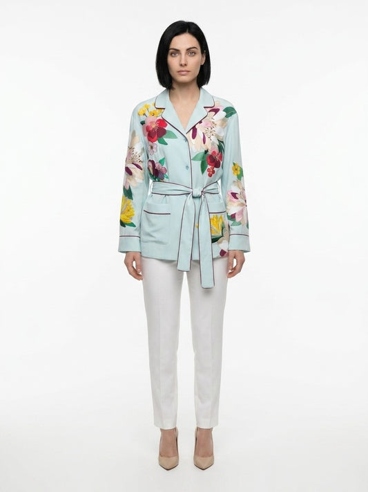 Dolce & Gabbana Blue Elastane Pattern Shirt