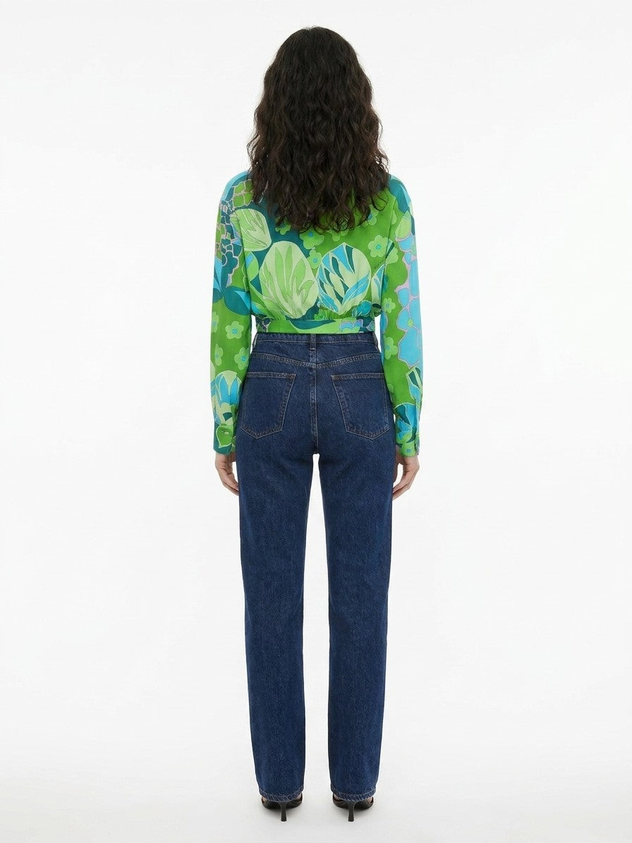 Shirt by Dolce & Gabbana for women in silk multicolor & patterned features an architectural silhouette with a refined and elegant for a architectural look.