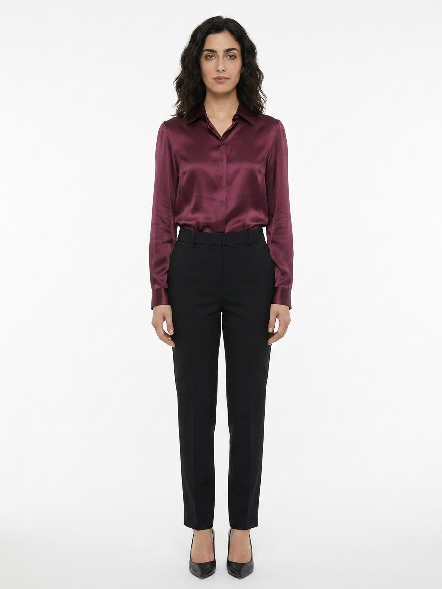 Shirt by Dolce & Gabbana for women in silk purple showcases a sharp silhouette, elegantly detailed with a sharp and sharp .
