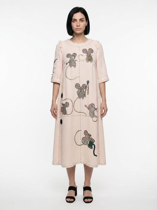 Dolce & Gabbana Cream Polyester Casual Dress