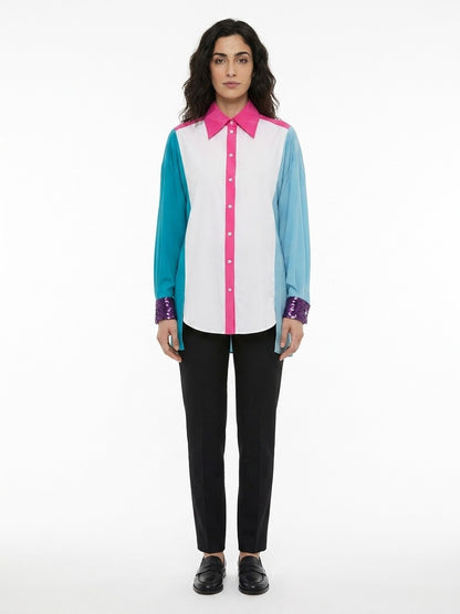 Shirt by Dolce & Gabbana for women in cotton blue, featuring a nuanced and nuanced for a sophisticated finish.