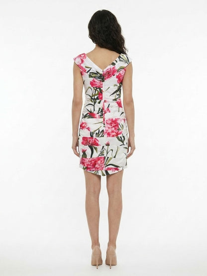 Dress by Dolce & Gabbana for women in stretch viscose multicolor & patterned features an eye catching silhouette with a sophisticated , elegant , and a refined short for a eye catching aesthetic.