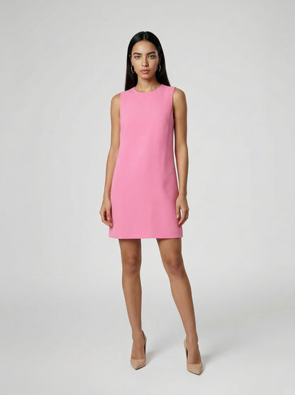 Dress by Dolce & Gabbana for women in silk viscose & acetate pink features an eye catching silhouette with a sophisticated , elegant sleeveless, and a refined short for a eye catching aesthetic.