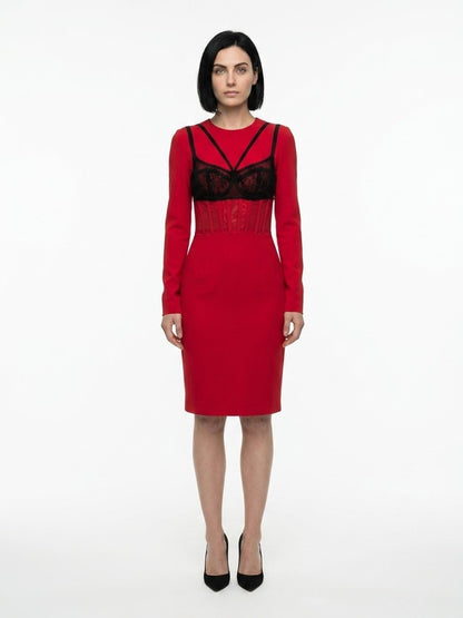 Dolce & Gabbana Bordeaux Elastane Cocktail Dress