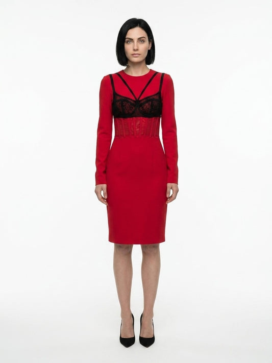 Dolce & Gabbana Bordeaux Elastane Cocktail Dress