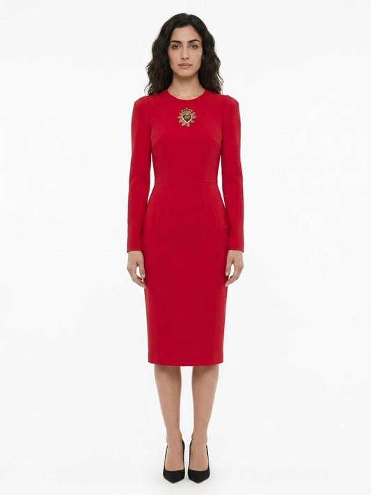 Dolce & Gabbana Red Acetate Casual Dress