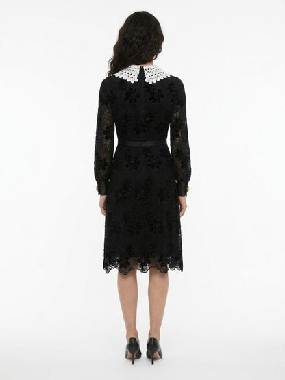 Dress by Dolce & Gabbana for women in polyamide polyester & cotton black & patterned features an cute silhouette, detailed with a and that elegantly flows into a cute midi.