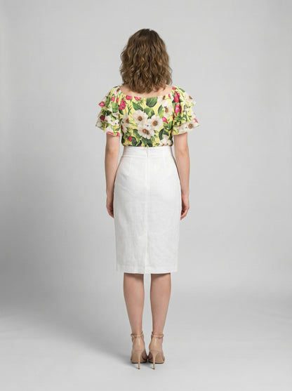 Shirt by Dolce & Gabbana for women in polyamide & silk multicolor & patterned features an architectural silhouette with a refined and elegant for a architectural look.