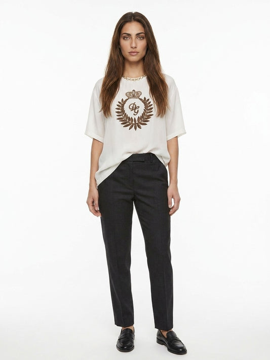 Dolce & Gabbana White Silk T-Shirt