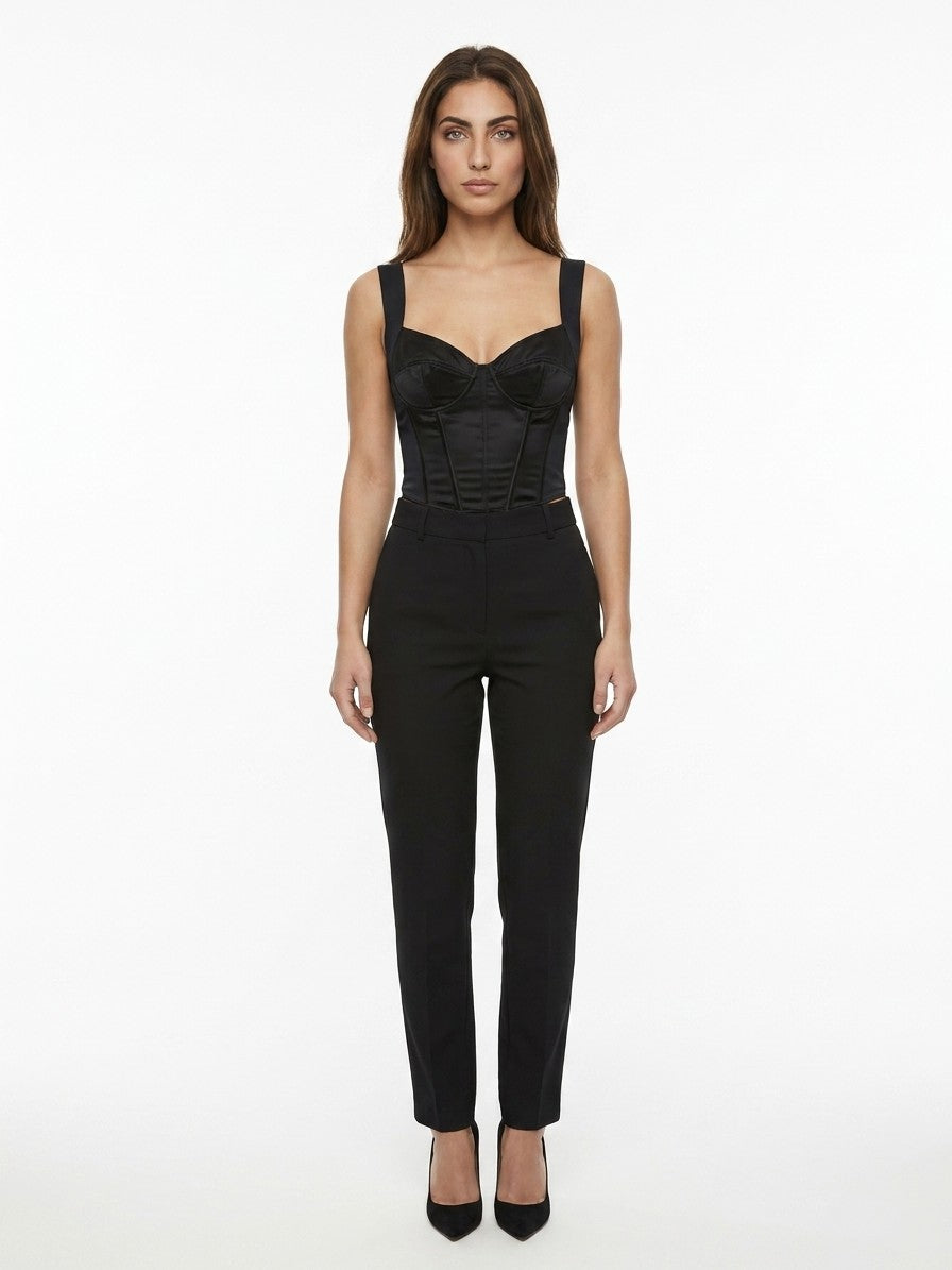 T-Shirt by Dolce & Gabbana for women in polyamide polyester & polyurethane black showcases a unassuming silhouette, artfully detailed with a refined and unassuming sleeveless for a sophisticated, contemporary look.