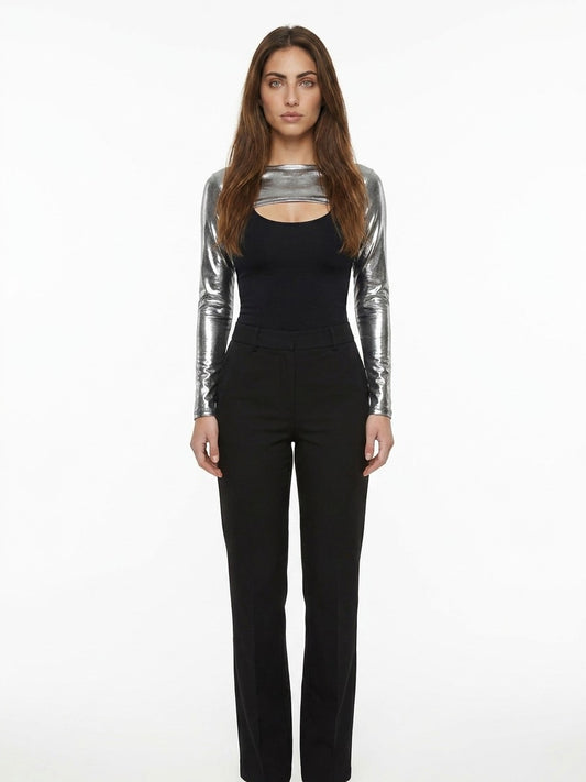 Dolce & Gabbana Silver Elastane Casual Pants