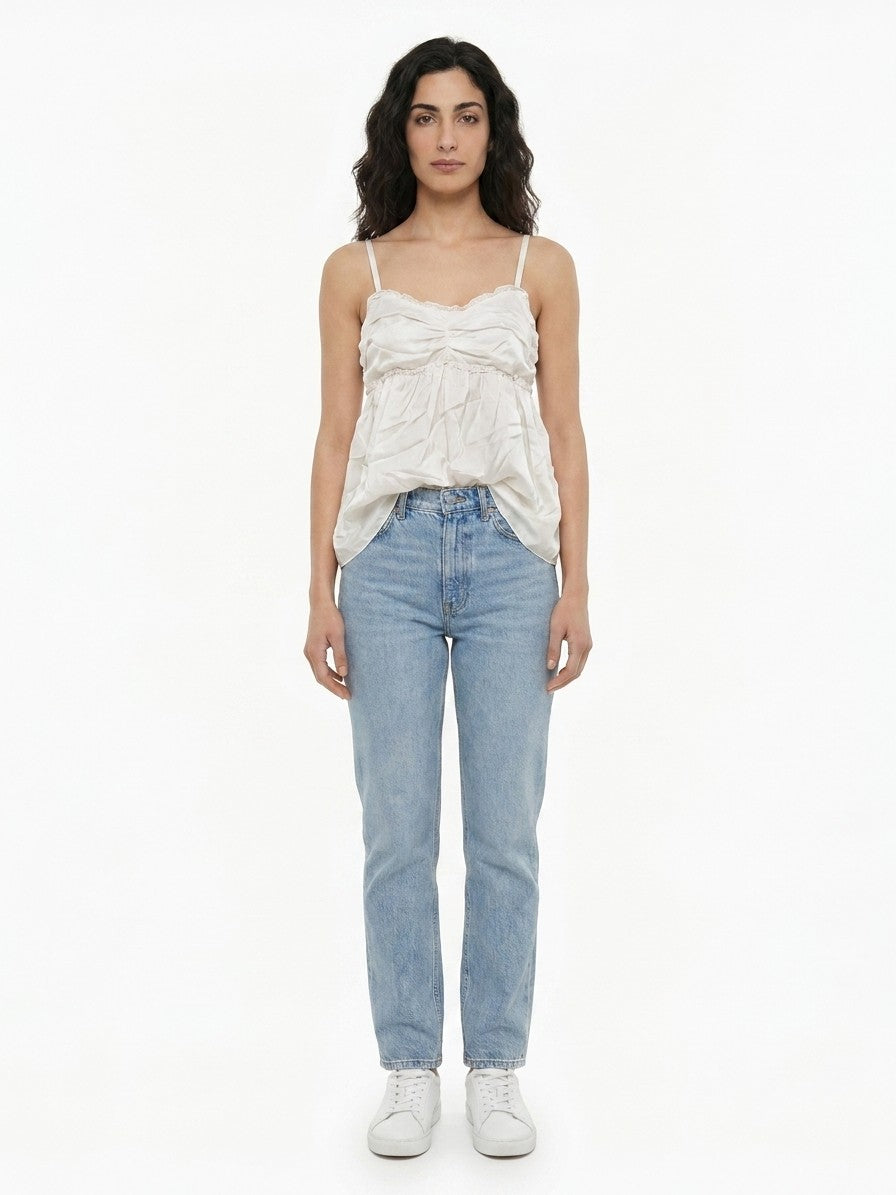 Blouse by Dolce & Gabbana for women in silk white, featuring a nuanced and nuanced for a sophisticated finish.