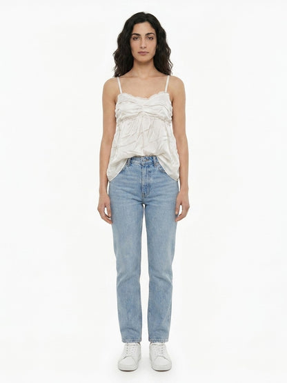 Blouse by Dolce & Gabbana for women in silk white, featuring a nuanced and nuanced for a sophisticated finish.