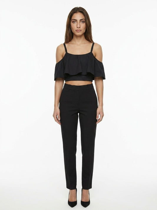 Dolce & Gabbana Black Cotton Sleeveles T-Shirt