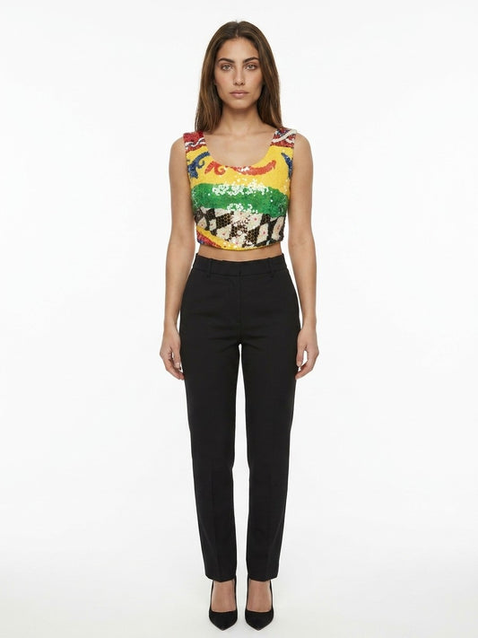Dolce & Gabbana Multicolor Polyester Sleeveles T-Shirt