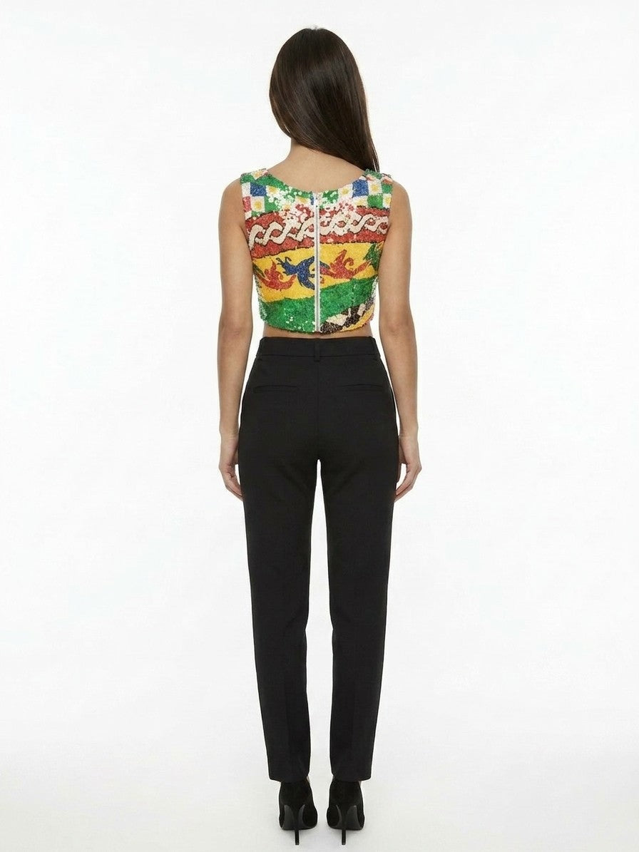 T-Shirt by Dolce & Gabbana for women in polyester & silk multicolor showcases a chic silhouette, artfully detailed with a chic and for a chic finish.