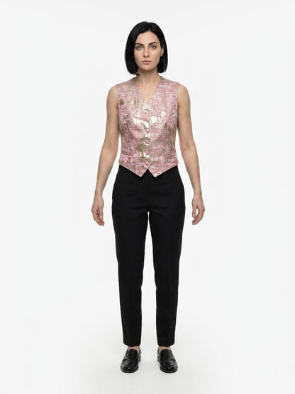 Vest by Dolce & Gabbana for women in polyester silk elastane & metal multicolor features an on trend silhouette, showcasing a sophisticated and premium for a truly on trend finish.