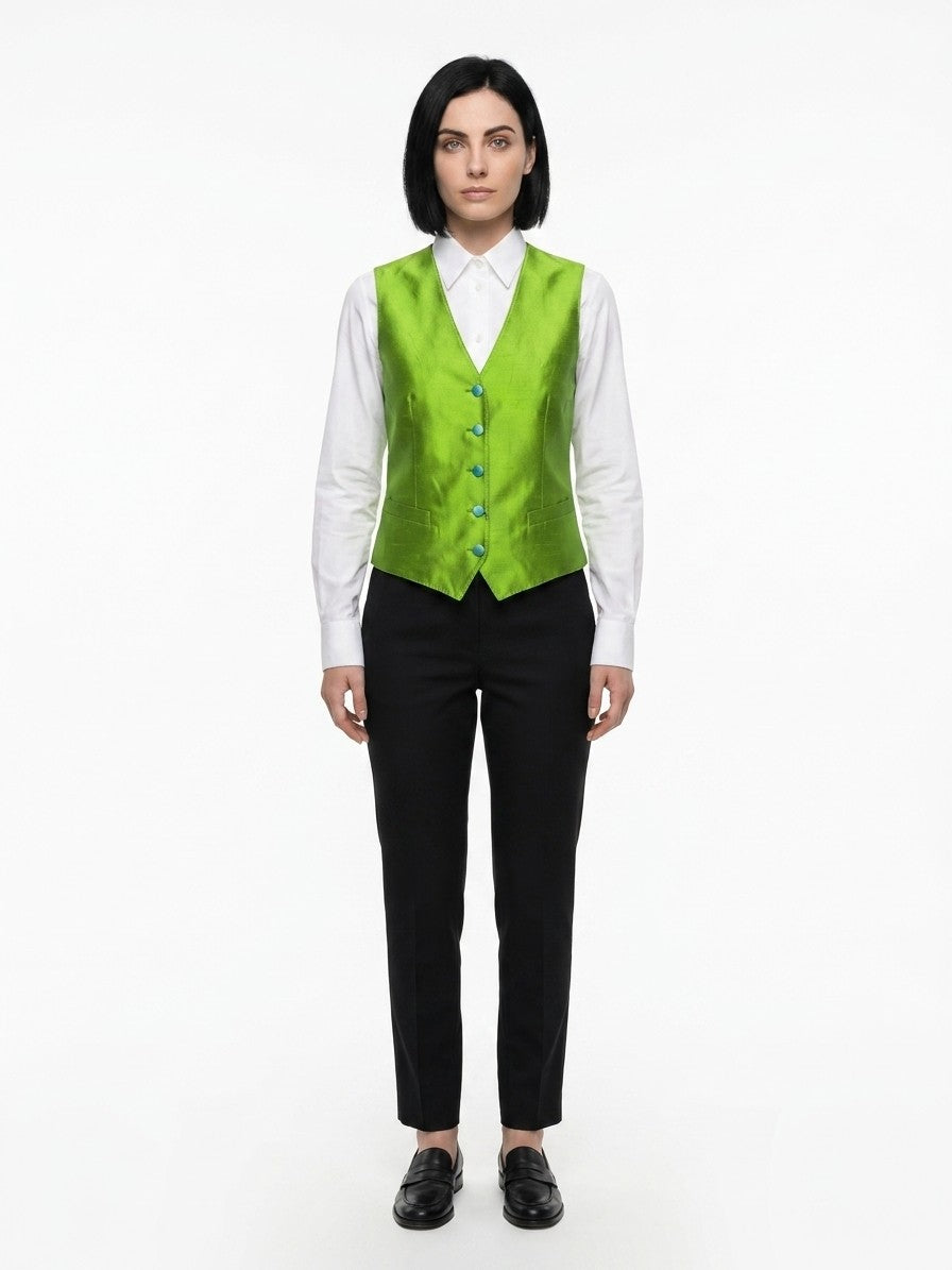 Vest by Dolce & Gabbana for women in silk green features an on trend silhouette, showcasing a sophisticated and premium for a truly on trend finish.