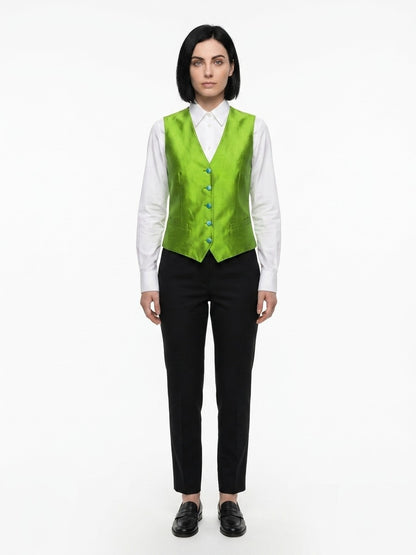 Vest by Dolce & Gabbana for women in silk green features an on trend silhouette, showcasing a sophisticated and premium for a truly on trend finish.