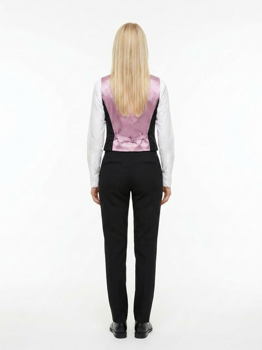 Vest by Dolce & Gabbana for women in polyester silk & acetate black features a stylish silhouette, showcasing distinct and a refined for a truly stylish finish.