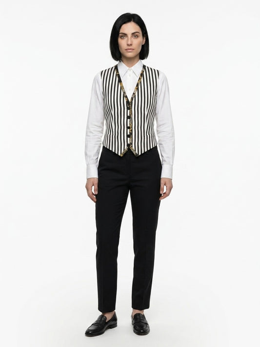 Dolce & Gabbana Bicolor Cotton Waistcoat