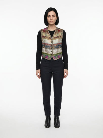 Vest by Dolce & Gabbana for women in polyamide & polyester multicolor features a stylish silhouette, showcasing distinct and a refined for a truly stylish finish.