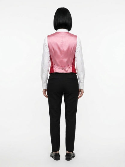 Vest by Dolce & Gabbana for women in silk & polyester multicolor showcases a utilitarian silhouette, artfully incorporating and a utilitarian for a truly utilitarian finish.