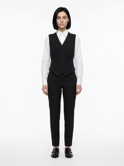 Vest by Dolce & Gabbana for women in polyamide silk & virgin wool blue features a enviable silhouette, elegantly detailed with a enviable and functional for a enviable finish.