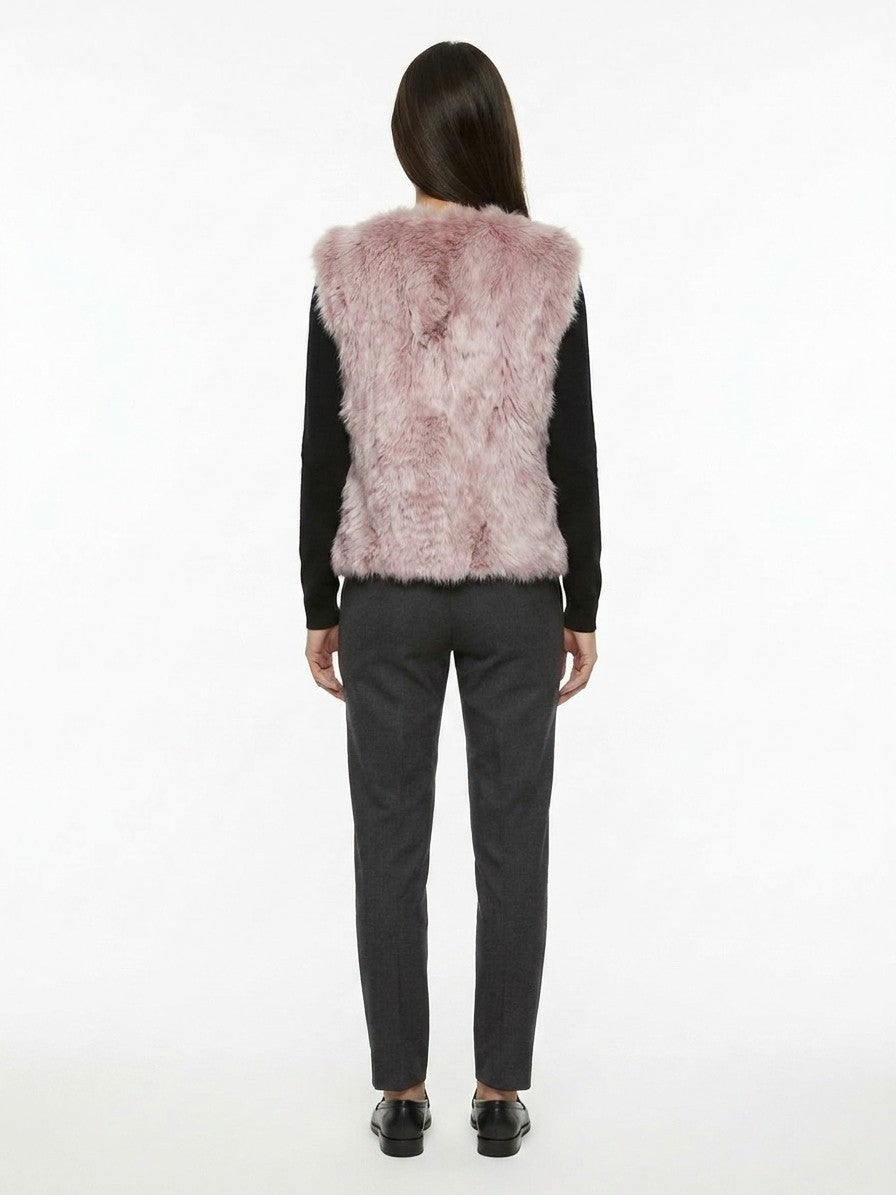 Vest by Dolce & Gabbana for women in silk & fur pink features a stylish silhouette, showcasing distinct and a refined for a truly stylish finish.