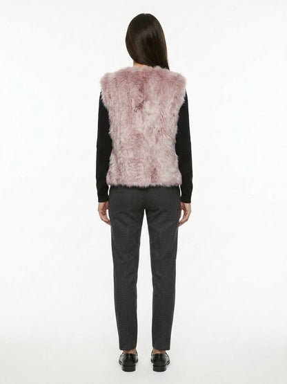 Vest by Dolce & Gabbana for women in silk & fur pink features a stylish silhouette, showcasing distinct and a refined for a truly stylish finish.