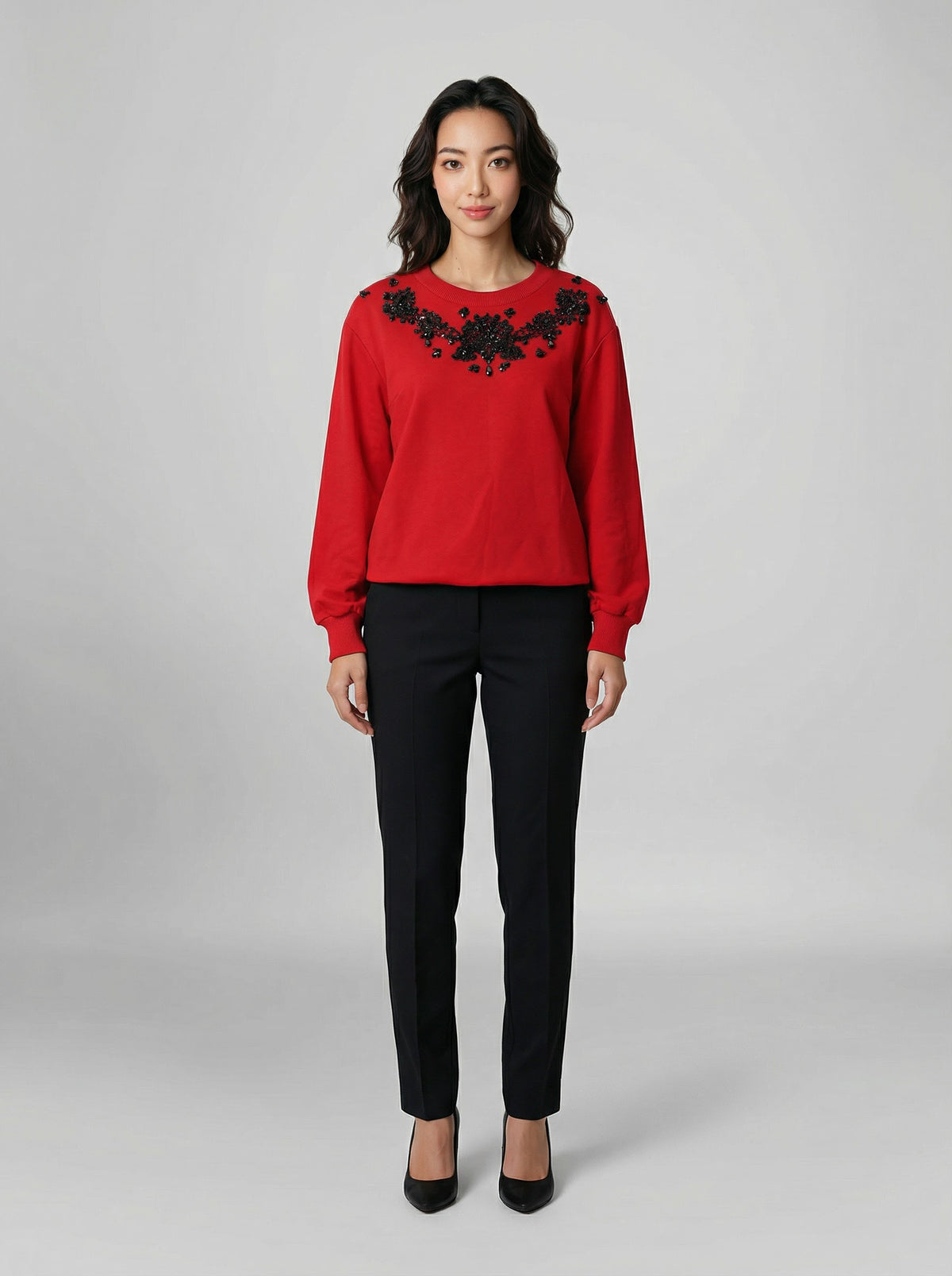 Sweatshirt by Dolce & Gabbana for women in polyester cotton viscose & silk bicolour features an provocated silhouette, detailed with a provocated and a refined for a sophisticated aesthetic.