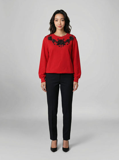 Sweatshirt by Dolce & Gabbana for women in polyester cotton viscose & silk bicolour features an provocated silhouette, detailed with a provocated and a refined for a sophisticated aesthetic.
