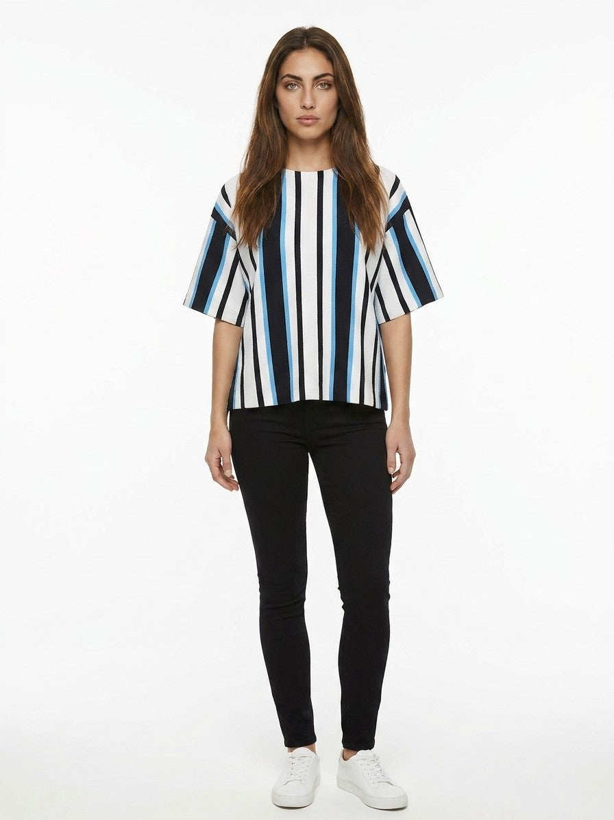 T-Shirt by Dolce & Gabbana for women in stretch polyamide cotton multicolor & patterned showcases a dramatic silhouette, elegantly detailed with a dramatic and for a truly dramatic finish.
