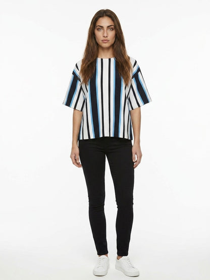 T-Shirt by Dolce & Gabbana for women in stretch polyamide cotton multicolor & patterned showcases a dramatic silhouette, elegantly detailed with a dramatic and for a truly dramatic finish.