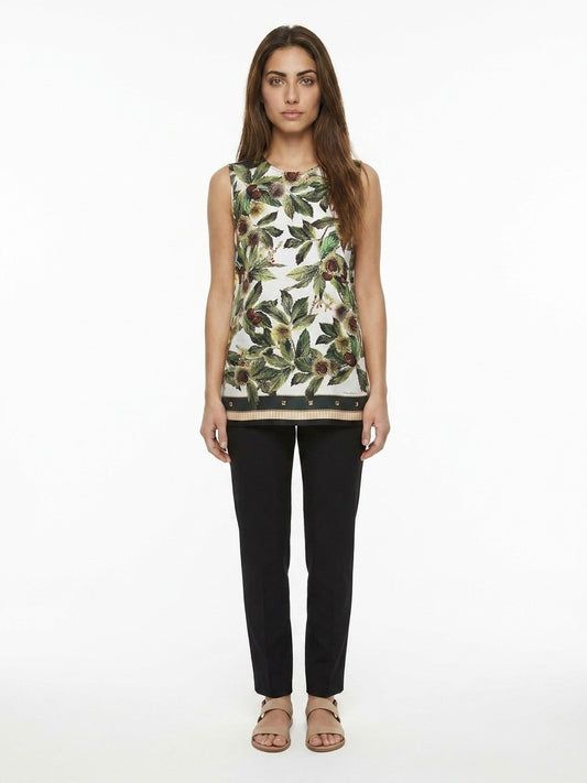 Dolce & Gabbana Bicolor Silk Sleeveles T-Shirt