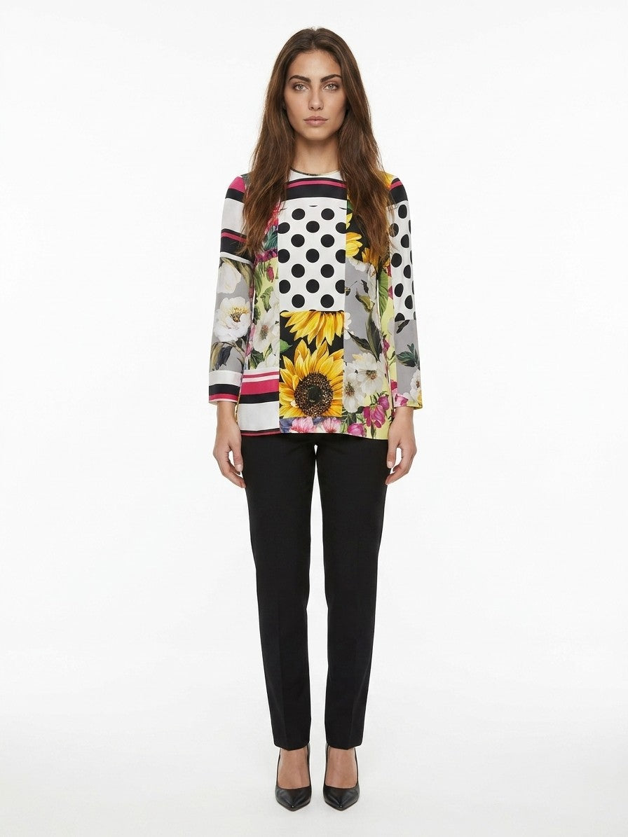 Shirt by Dolce & Gabbana for women in silk multicolor & patterned presents a discerning silhouette, showcasing a sophisticated and for a truly discerning finish.