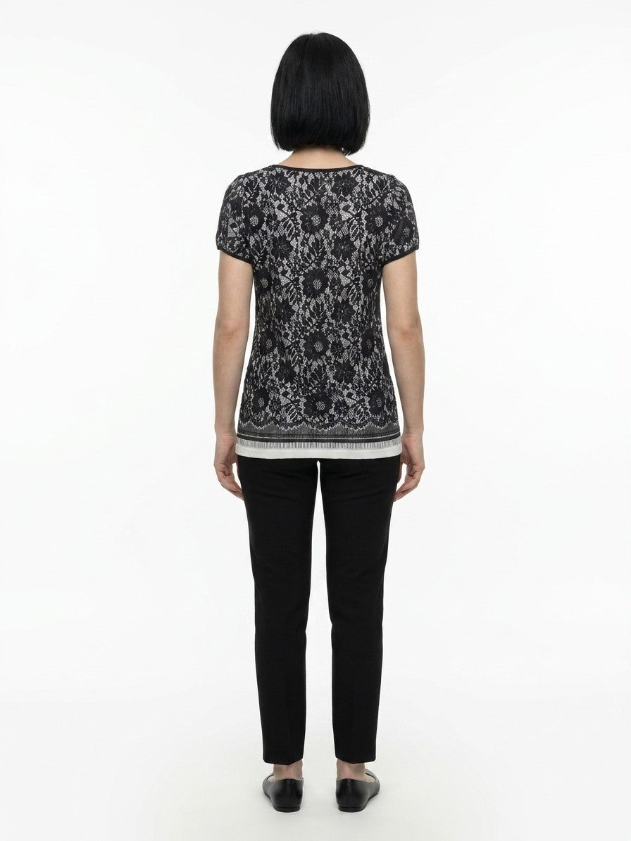 T-Shirt by Dolce & Gabbana for women in nylon polyamide silk & viscose multicolor showcases a chic silhouette, artfully detailed with a chic and for a chic finish.