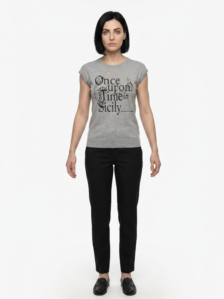 Dolce & Gabbana Gray Polyamide T-Shirt