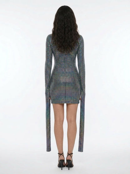 Sweater by Dolce & Gabbana for women in stretch polyamide silver features an tactile silhouette, showcasing a sophisticated and tactile for a refined finish.