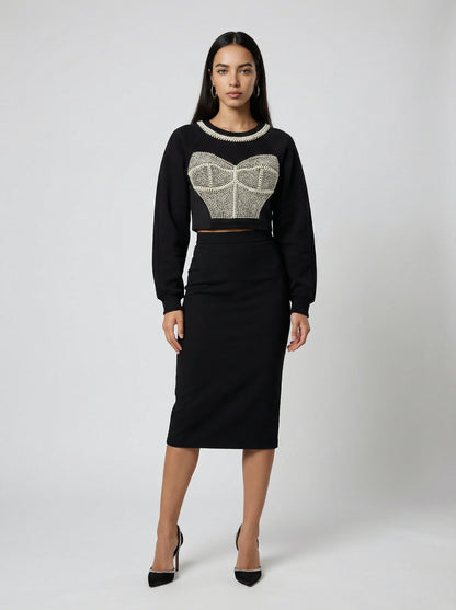 Activewear Sweatshirt by Dolce & Gabbana for women in cotton polyamide & viscose black features an contemporary silhouette with , refined detailing, and an contemporary for a sophisticated performance look.