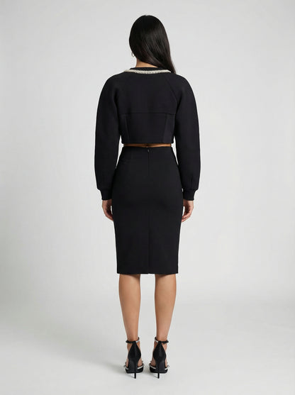 Activewear Sweatshirt by Dolce & Gabbana for women in cotton polyamide & viscose black showcases a athletic silhouette with sleeves, a athletic , and high-performance for a athletic aesthetic.
