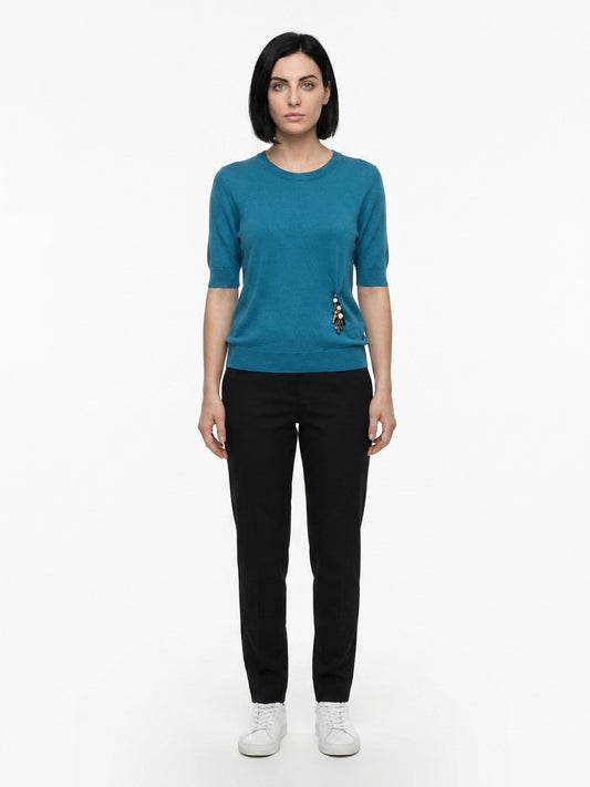Dolce & Gabbana Light Blue Silk Sweatshirt
