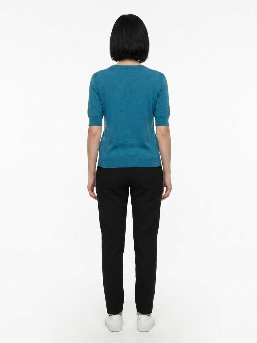 Sweatshirt by Dolce & Gabbana for women in silk light-blue features an provocated silhouette, detailed with a provocated and a refined for a sophisticated aesthetic.