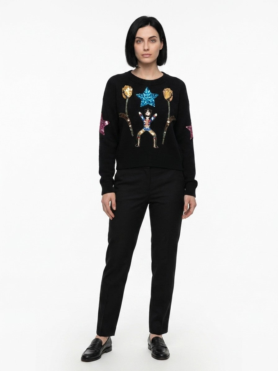Sweatshirt by Dolce & Gabbana for women in cashmere multicolor showcases a slouchy chic silhouette, artfully detailed with a slouchy chic and for a slouchy chic finish.