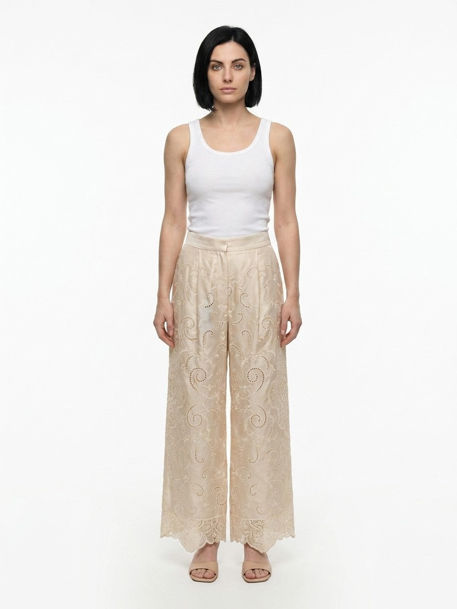 Dolce & Gabbana White Cotton Casual Pants