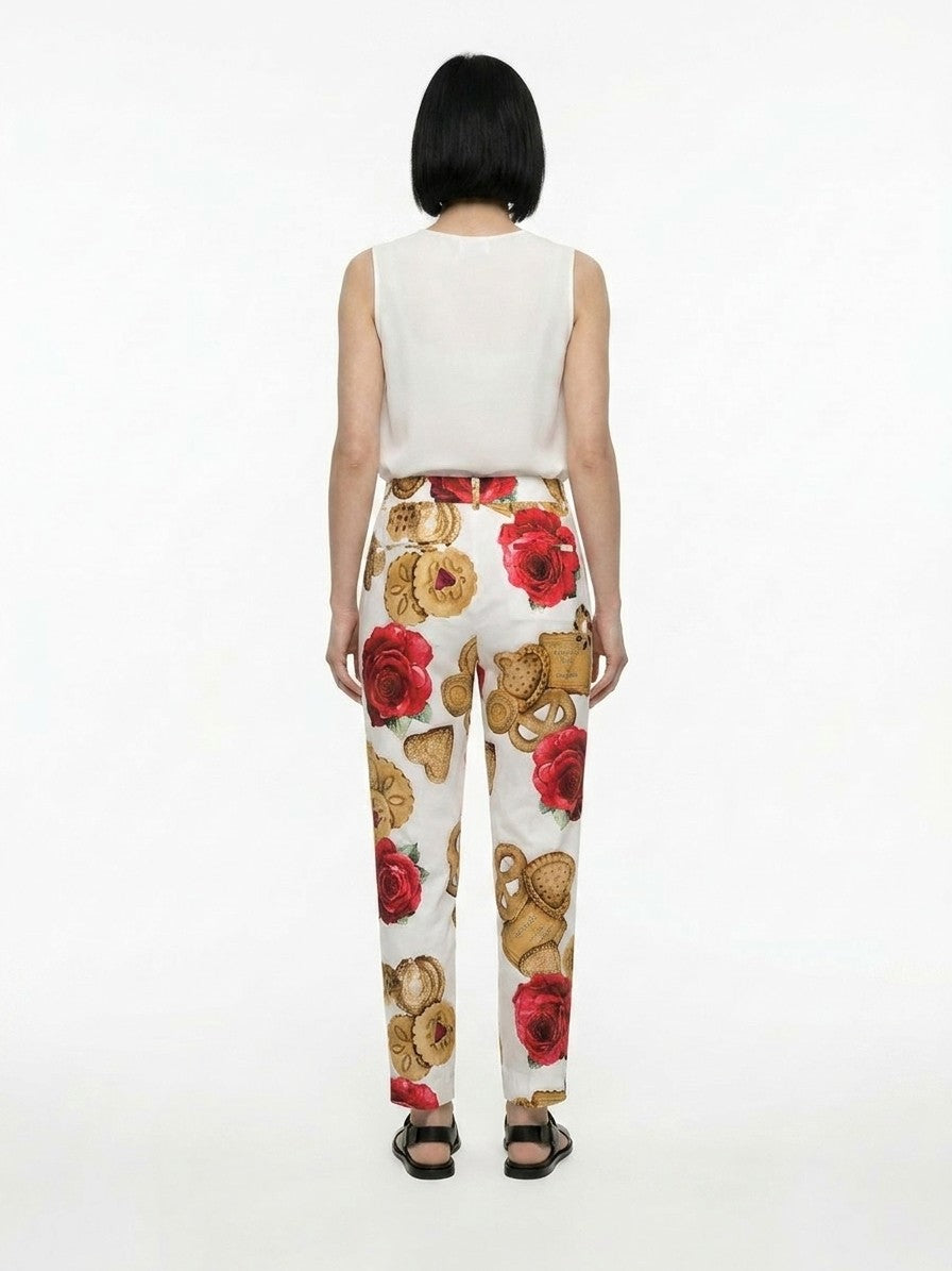 Joggers by Dolce & Gabbana for women in cotton multicolor presents a tailored silhouette, showcasing a tailored and long cut with a refined for a truly tailored aesthetic.